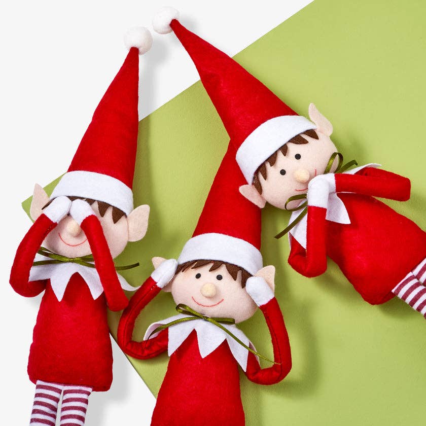 The Twiddlers - Wholesale Christmas Decoration - Pack of 3 Stuffed Christmas Elves1