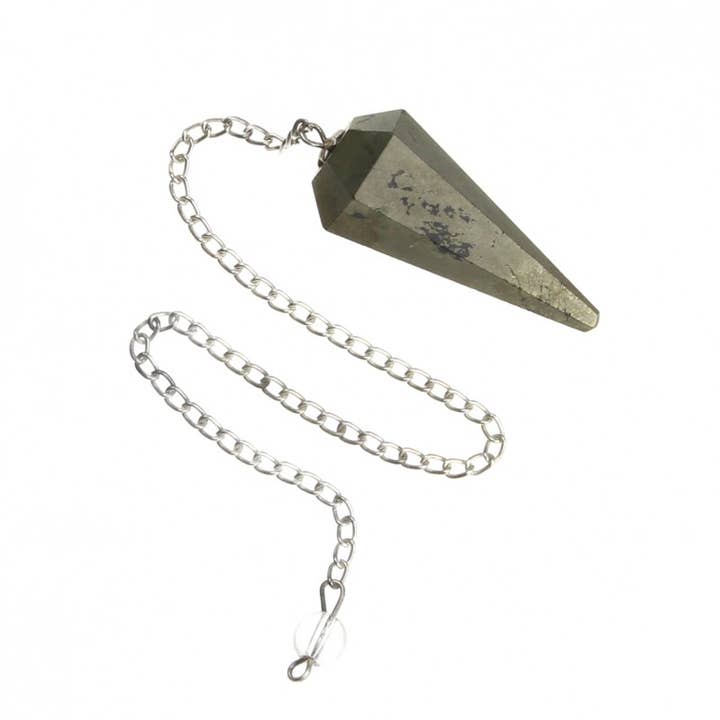UniArt - Wholesale Spiritual Stone/Crystal - Natural pyrite pendulum, 6 sides1