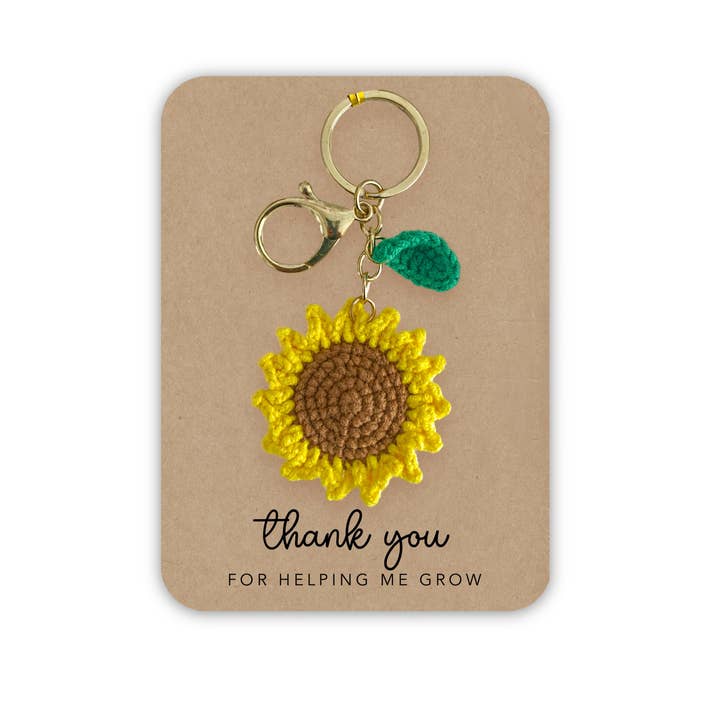 Thank you for helping me grow, Keyring flower Keepsake, Than for wholesale by Fifi's Handcrafted