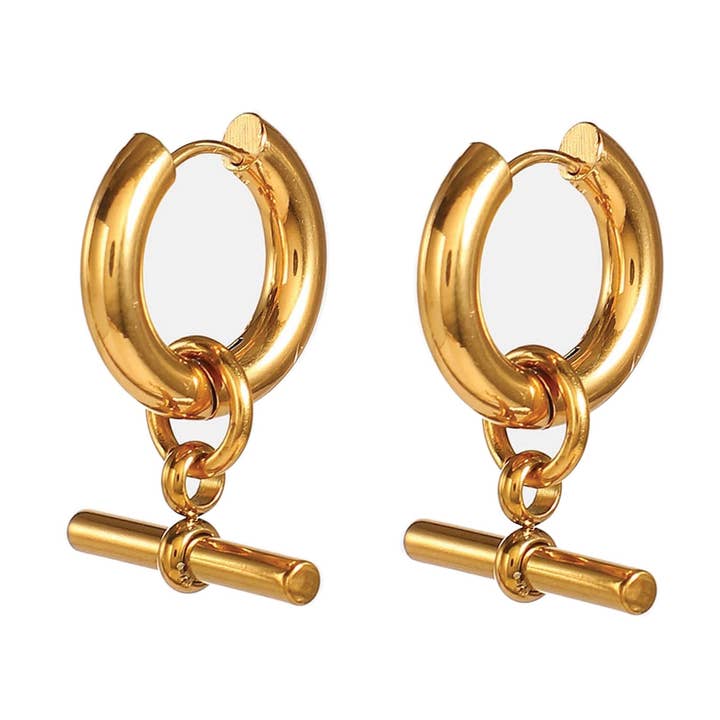 Chunky 18K Thick Gold Hoops for wholesale by Elk & Bloom