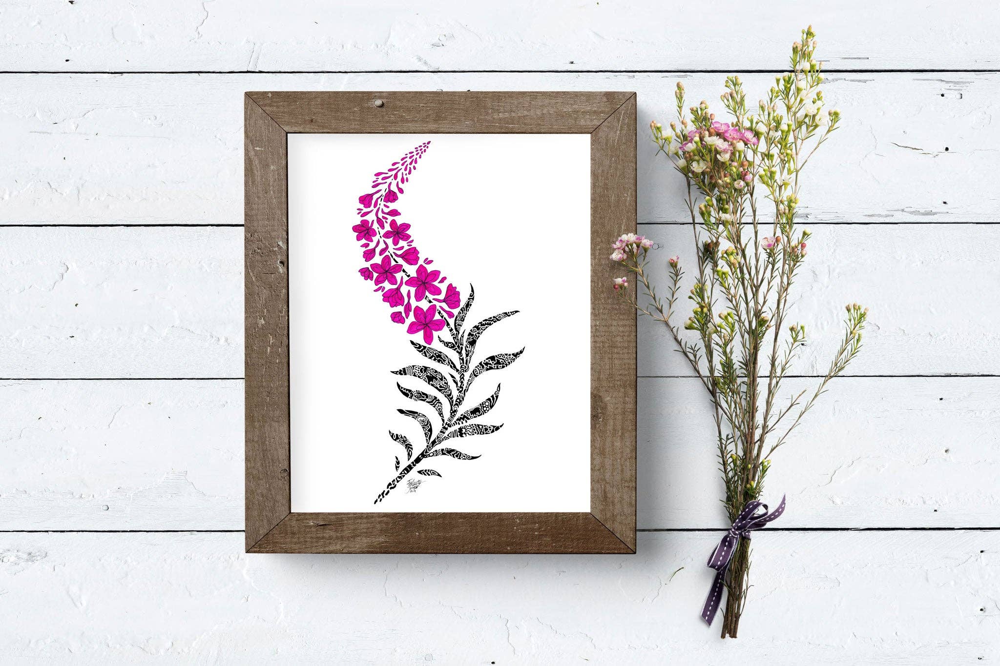 FJ Creations - Wholesale Art Print - Doodle Fireweed - Fine Art Print1