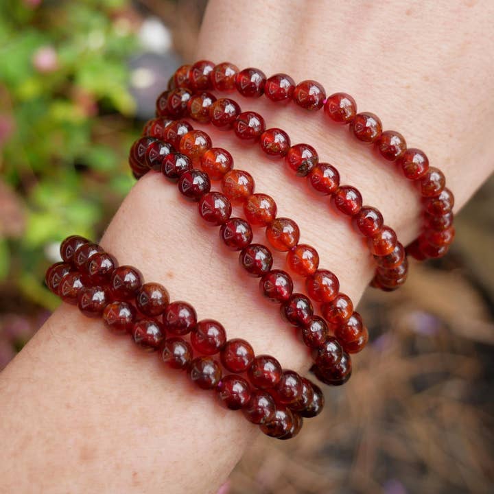 Garnet Beaded Bracelets 6mm for wholesale by The Healing Sanctuary