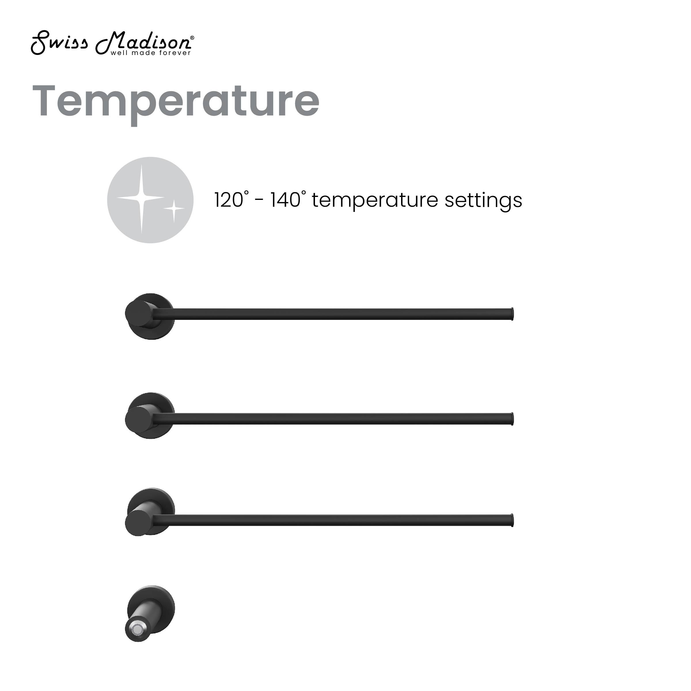 Swiss Madison - Wholesale Towel Holder/Hanger - Claire 3-Bar Electric Towel Warmer in Matte Black6