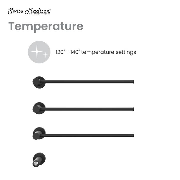 Swiss Madison - Wholesale Towel Holder/Hanger - Claire 3-Bar Electric Towel Warmer in Matte Black6