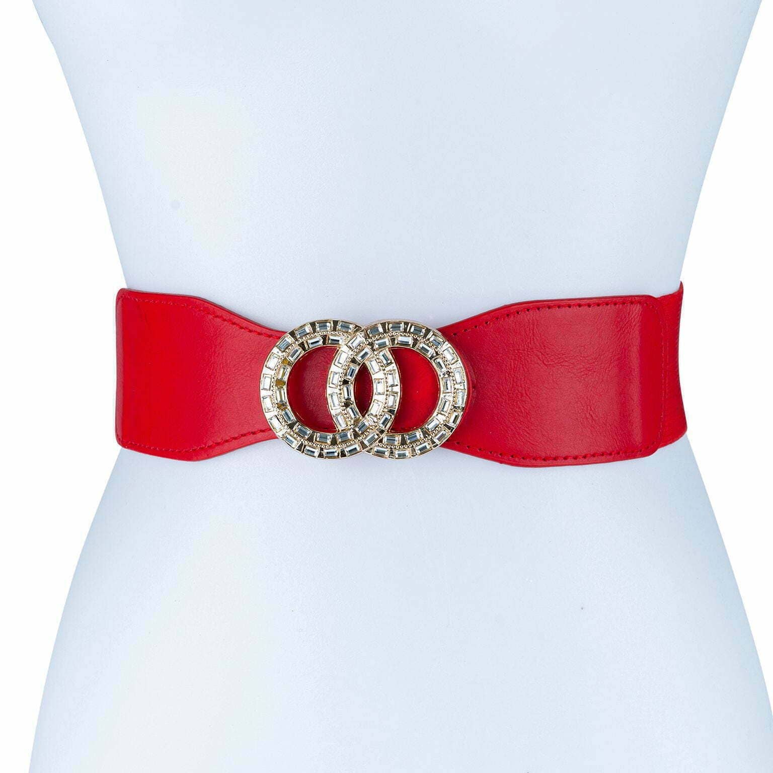 Diacly - Vente Ceinture – femme - Ceinture élastique à double anneau en strass3
