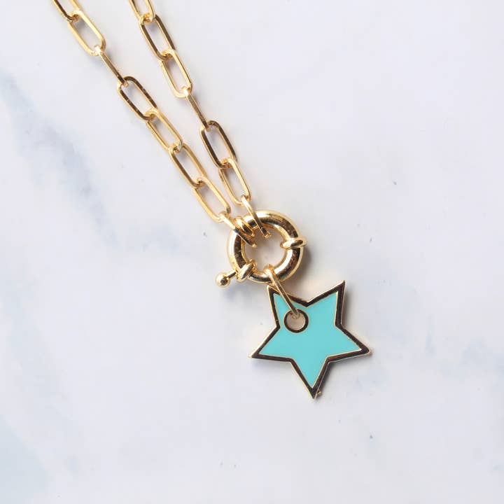 Creating Journey – wholesale Hänge-/berlockhalsband – Stjärna Halsband Guld, Klämma Kedja, Present till henne, Dainty En
