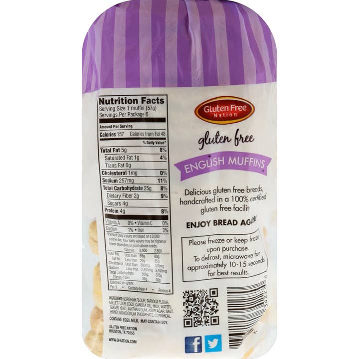 Gluten Free Nation - Wholesale Bread/Tortilla - Gluten Free English Muffins (2 Dozen)