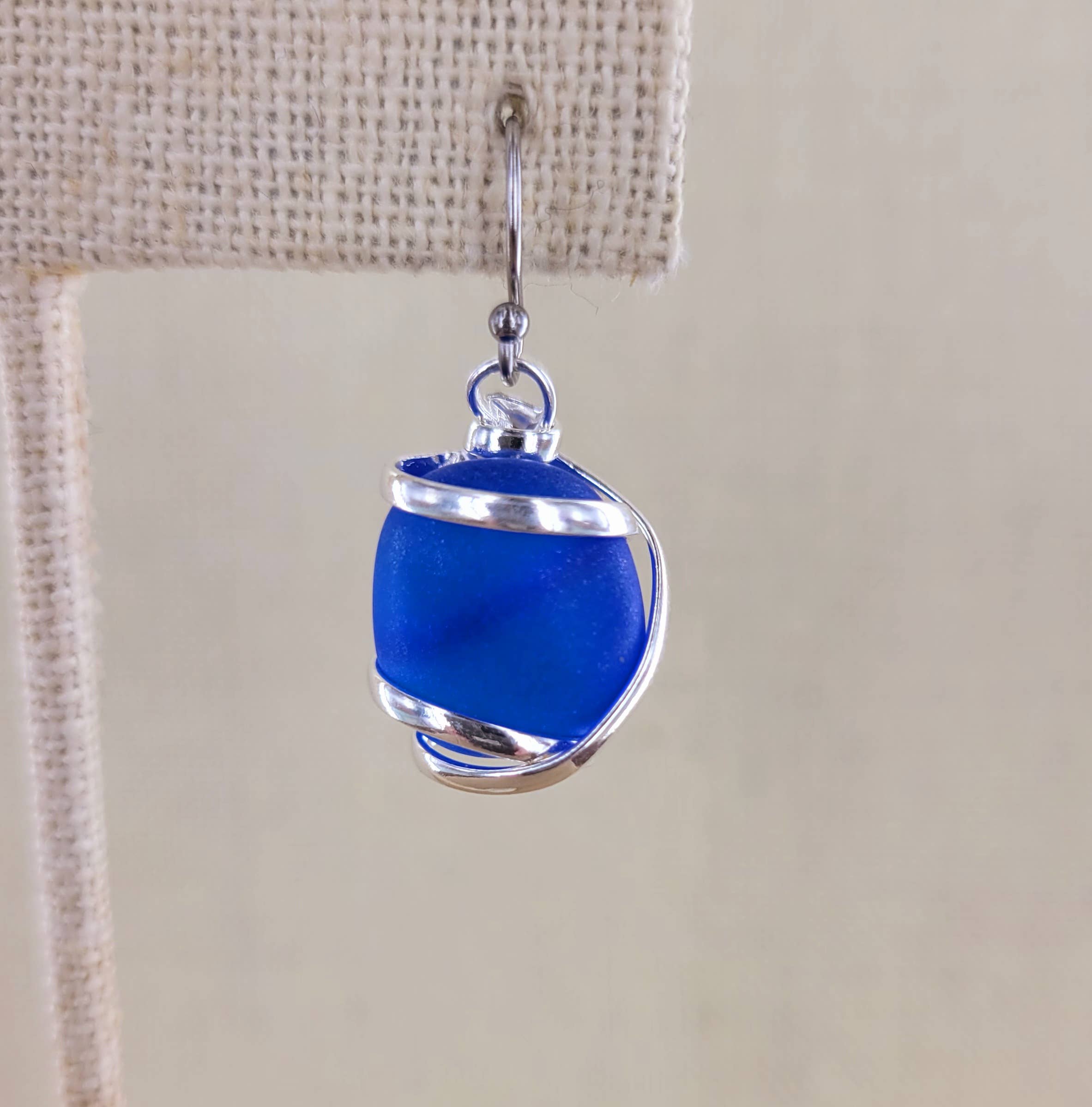 Sadie Green's Jewelry - Wholesale Dangle Earrings - Cultured Sea Glass Earring ALP-SG-E2H7