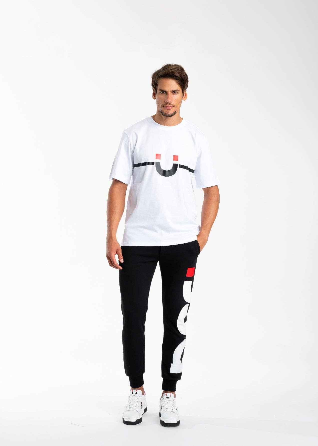 DSG - Vendita all'ingrosso Pantaloni sportivi/da jogging loungewear - Uomo - PANTALONE DSG JOGGER BLACK/WHITERED0