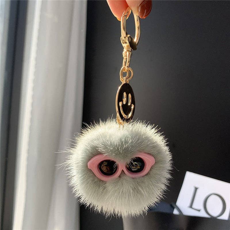 FurDecoration – wholesale Keychain – Women's – Fluffy Mink Fur Ball Keychain Bag Charm8