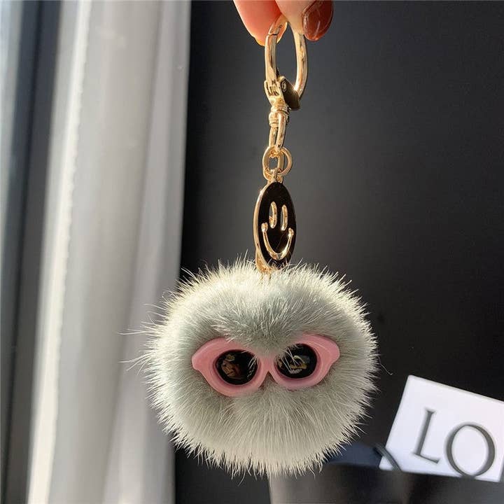 FurDecoration – wholesale Keychain – Women's – Fluffy Mink Fur Ball Keychain Bag Charm8