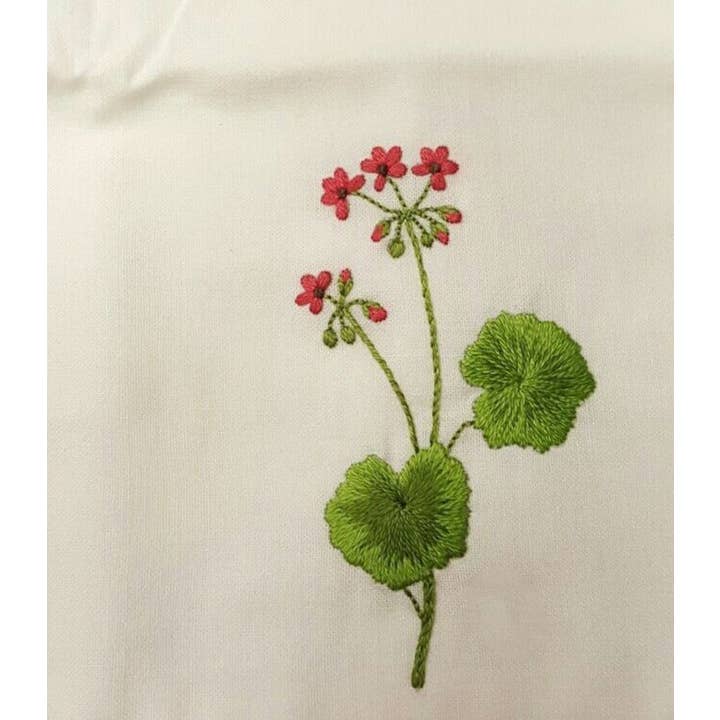 EmbroideryNTA – Engroshandel Lommetørklæde - Dame – Håndbroderi linned lommetørklæder, vilde blomster broderi