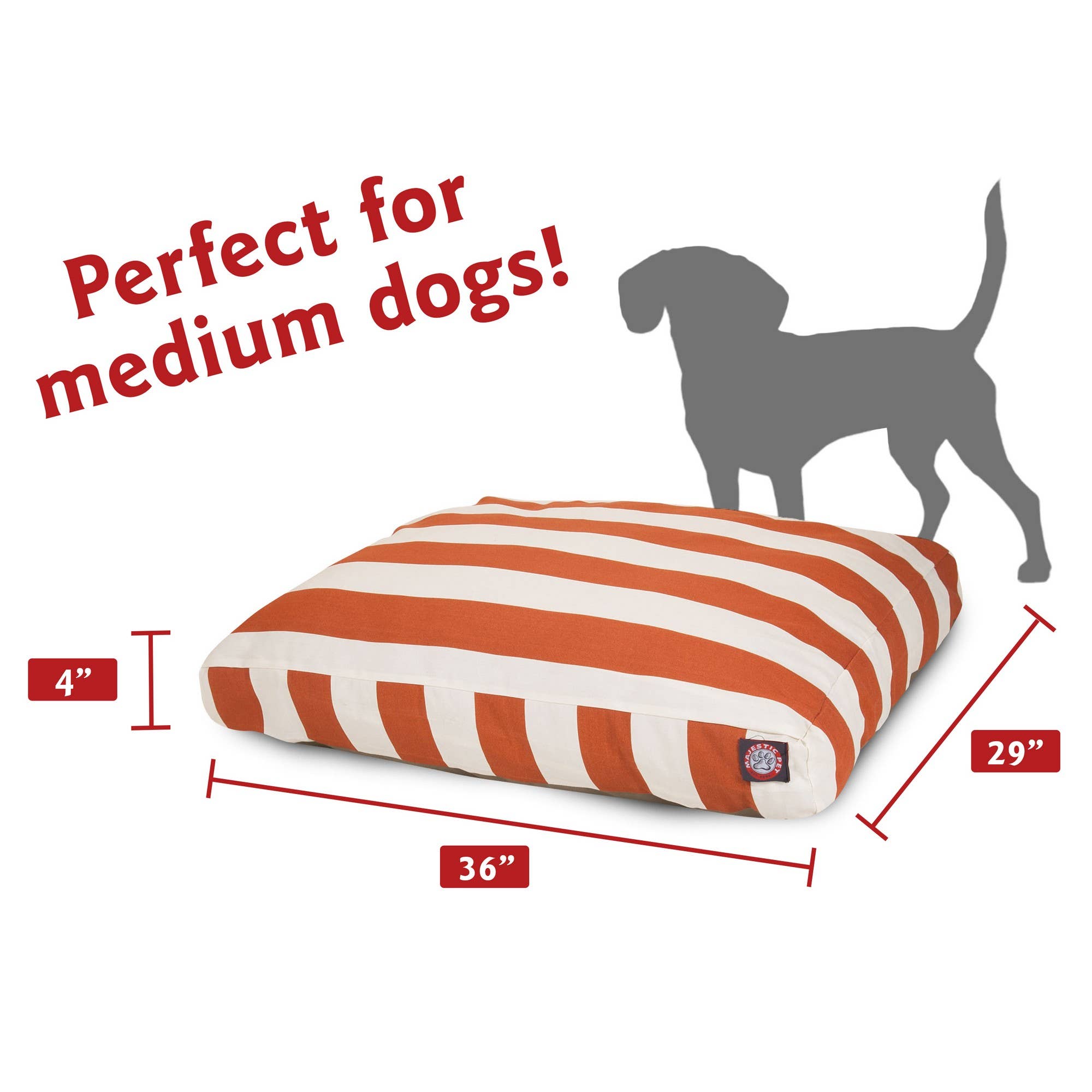 Majestic Pet Products - Vente Panier – chien - Panier rectangle pour chien en mousse à mémoire déchiquetée à rayures verticales11