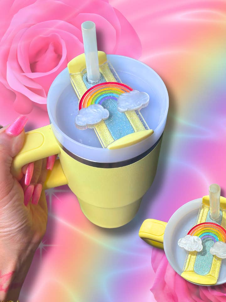 Couvercle de Gobelet Stanley Arc-en-ciel Éclatant H2.0 40oz | 30oz | 20oz | 14oz Accessoires de Gobelet | Gobelet Quencher (Copie) pour la vente par Cosmic lovely