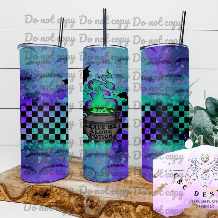 Leave me alone potion tumbler for wholesale by Classy, sassy, crafty designs llc