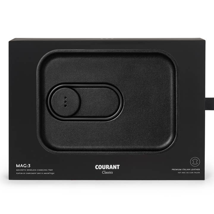 Courant – wholesale Telefondockningsstation och stativ – MAG:3 -Classics Läder Trådlös Dubbel Laddningsfack (Magnetisk)1