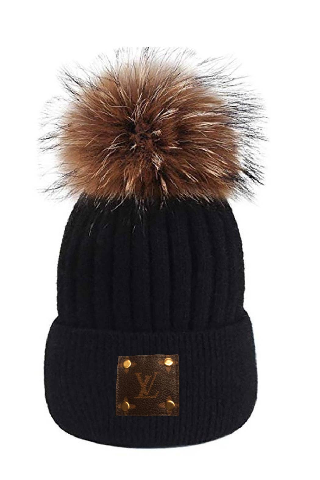 Embellish Your Life – Engroshandel Beanie - Dame – Up-Cycled LV Aftagelig Pom Beanie