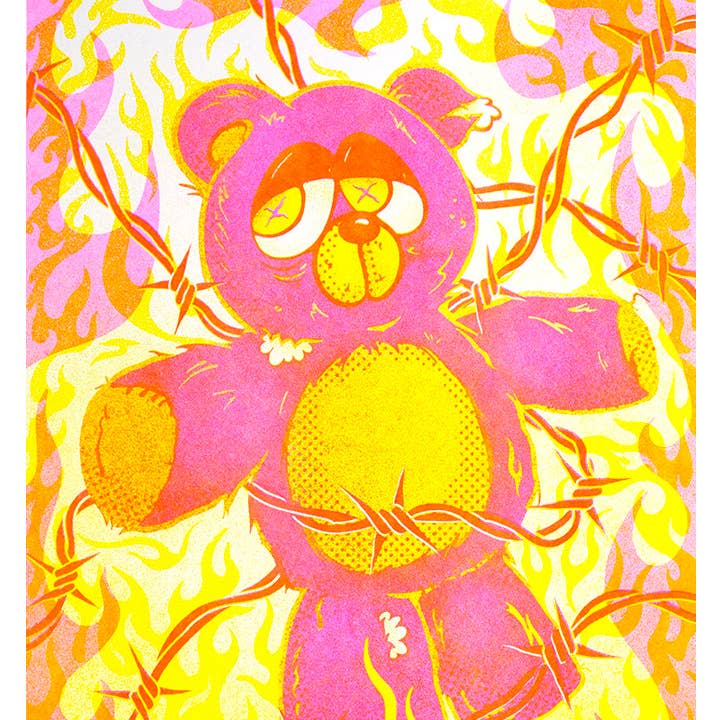 Day Off Ltd. - Wholesale Art Print - Deady Bear Riso Print