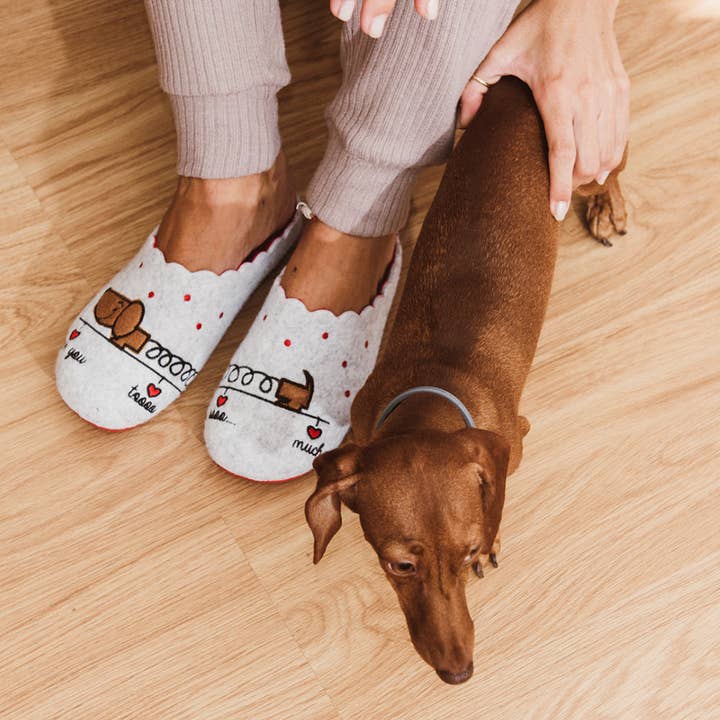 Marpen Slippers - Vendita all'ingrosso Pantofole - Donna - Pantofole grigie Love You Too Much