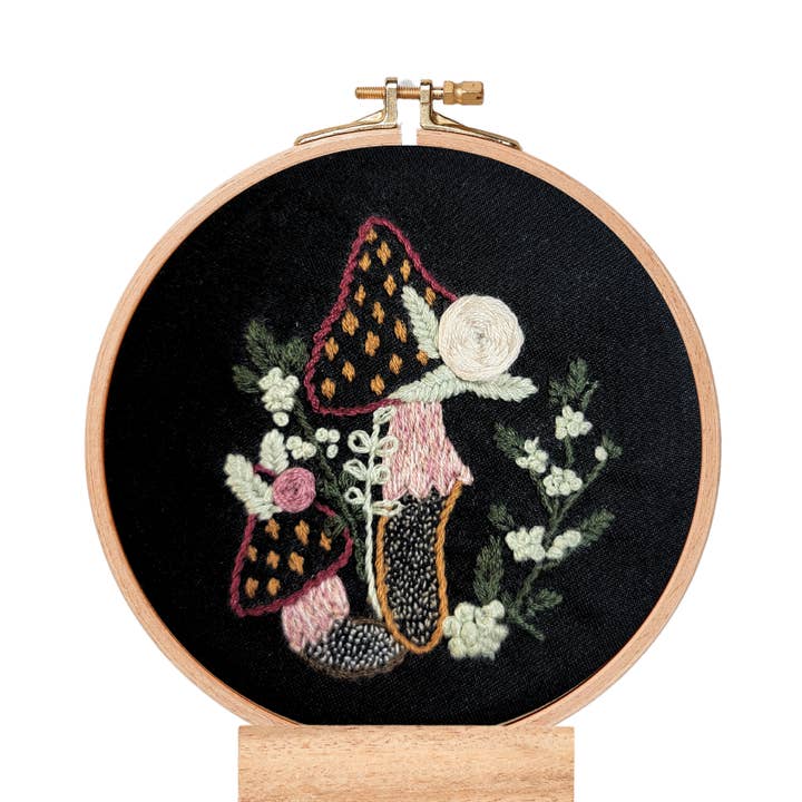 Maidenwood Embroidery Designs - Wholesale DIY Craft Kit - The Little Duo Mushroom Hand Embroidery Kit0