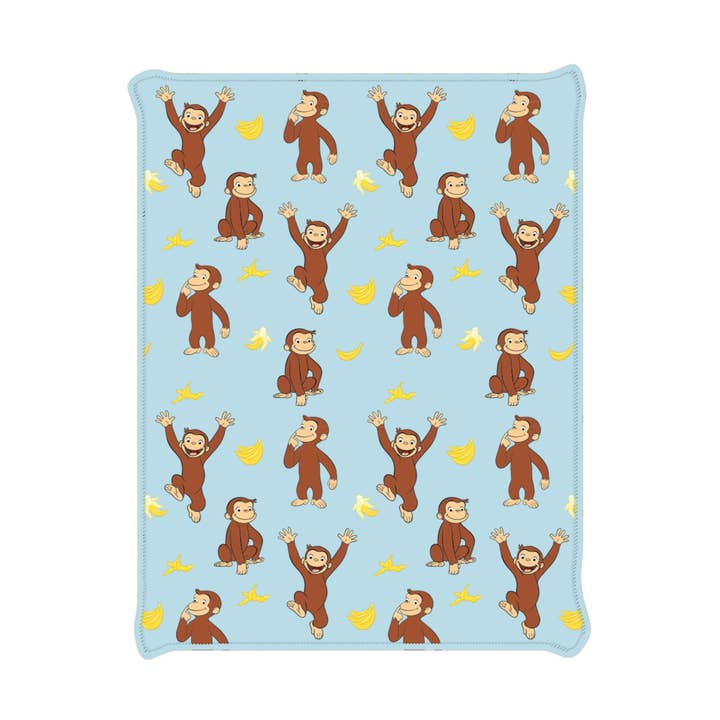 Curious George Banana Monkey Flannel Throw 45"x60" for wholesale by Silver Buffalo