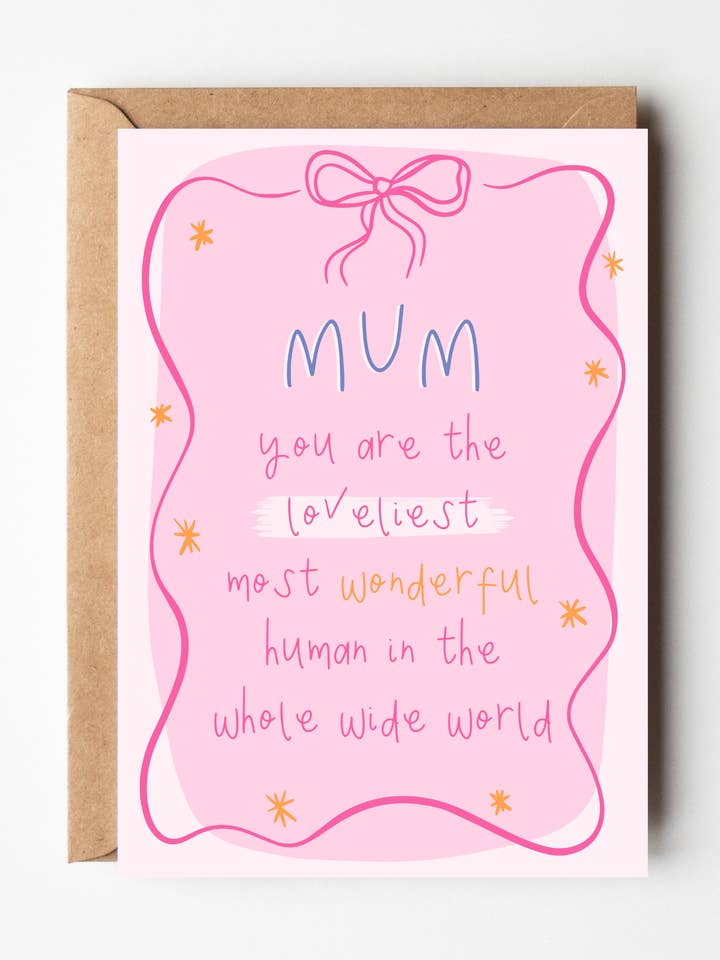 A6 Happy Birthday Mum Card | Mothers Day Card | Love You Mum for wholesale by By Honey Studios