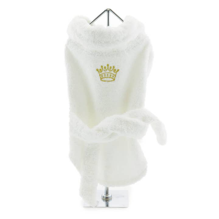 Doggie Design - Wholesale Pet dress – Dog - White Gold Crown Cotton Dog Bathrobe by Doggie Design