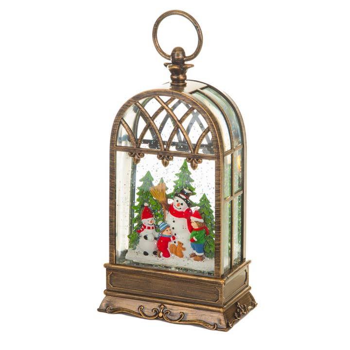 Starlight Collection - Wholesale Snow globe - Brass LED Birdcage Snow Globe with Snowman5