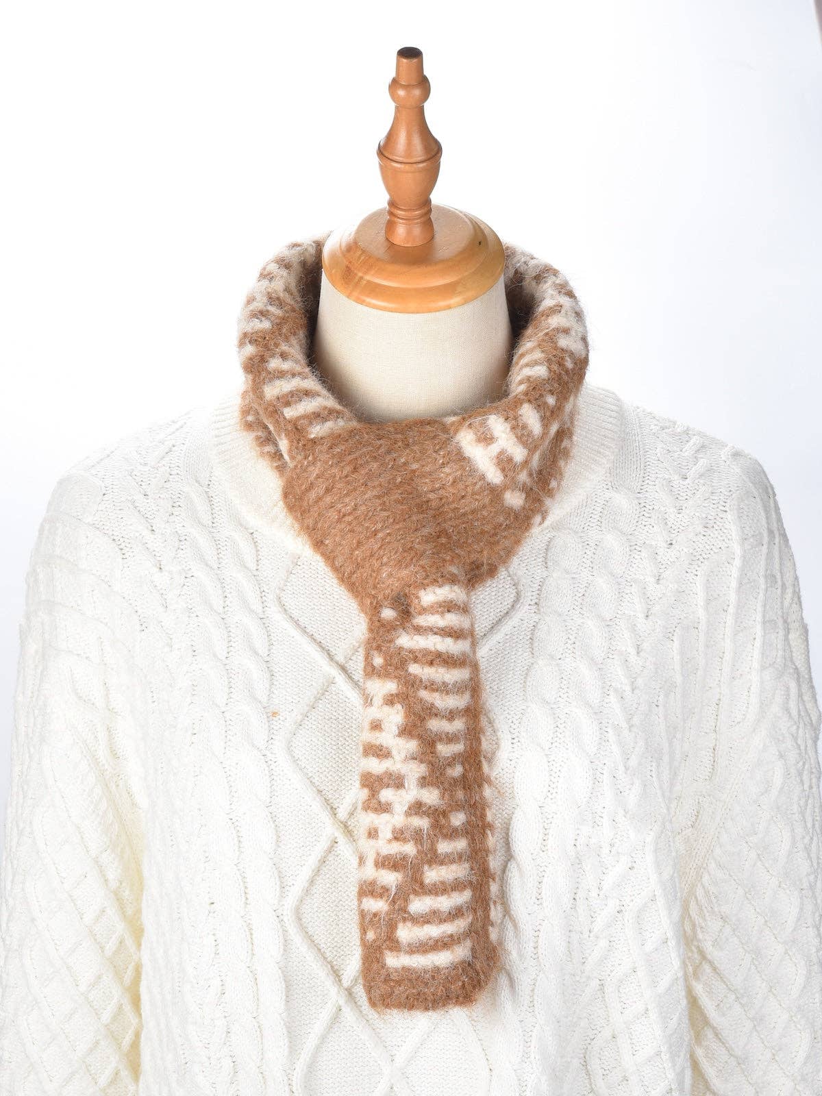 Funkyrel® Atzbranding Limited - Wholesale Scarf - Women's - Scarvii - Two-Tone Knitted Scarf with Slip-Through Design20