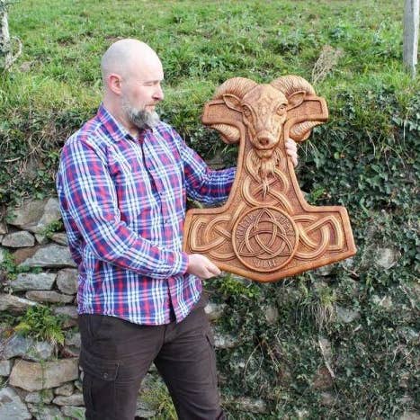 Forged In Wood – Großhandel 3D-Wandkunst – MJÖLNIR oder THOR HAMMER. Wunderschönes Stück nordischer Kunst