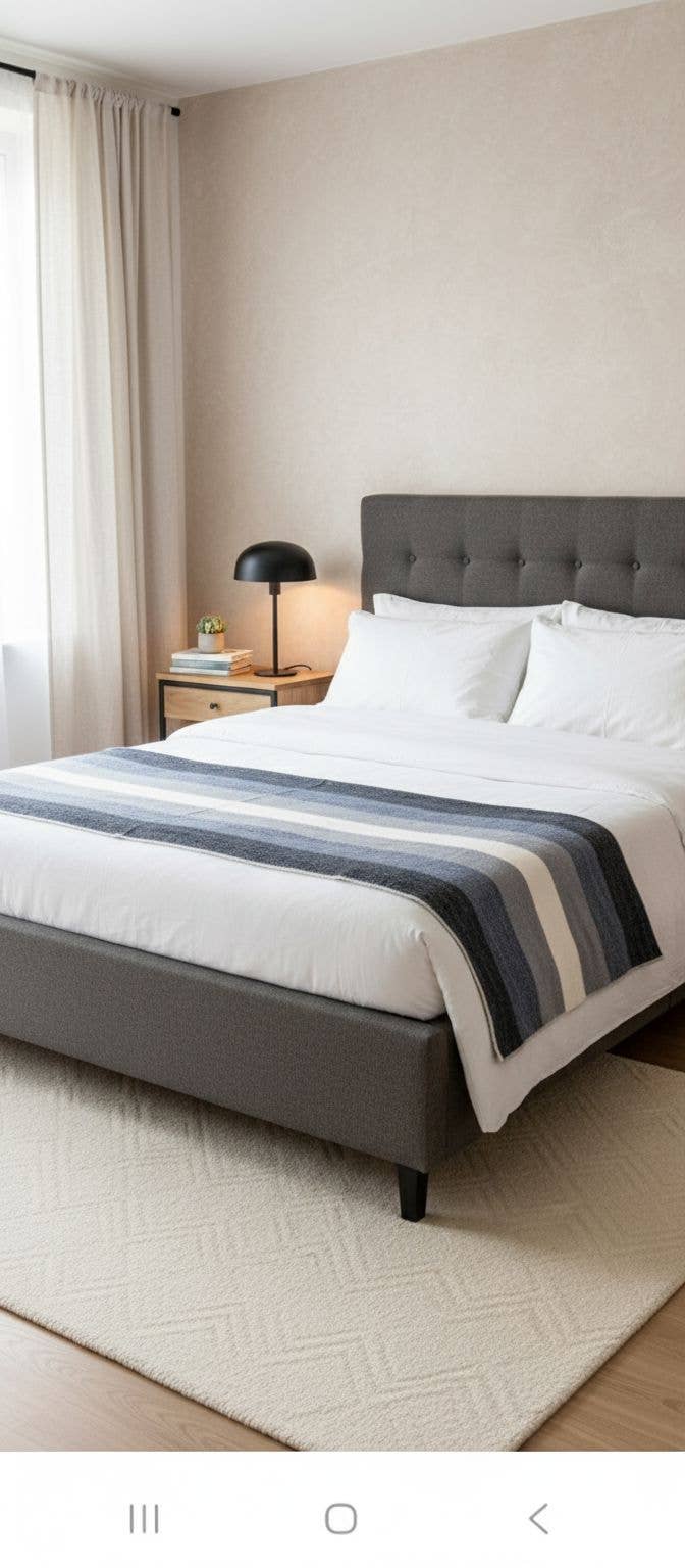 Choice Alpaca Products – wholesale Filtar – Alpacka Bed Filt - Randig2