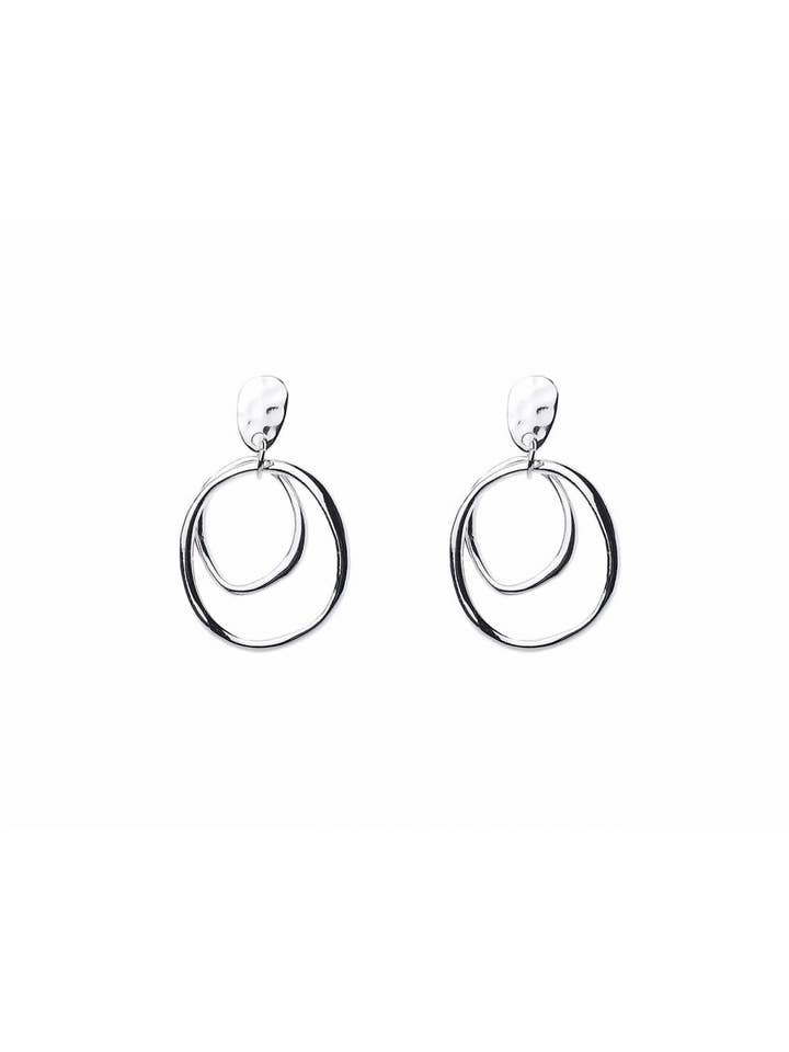 Stud Earrings with Double Hoop Drop for wholesale by Oceanic Jewellers - Majique London