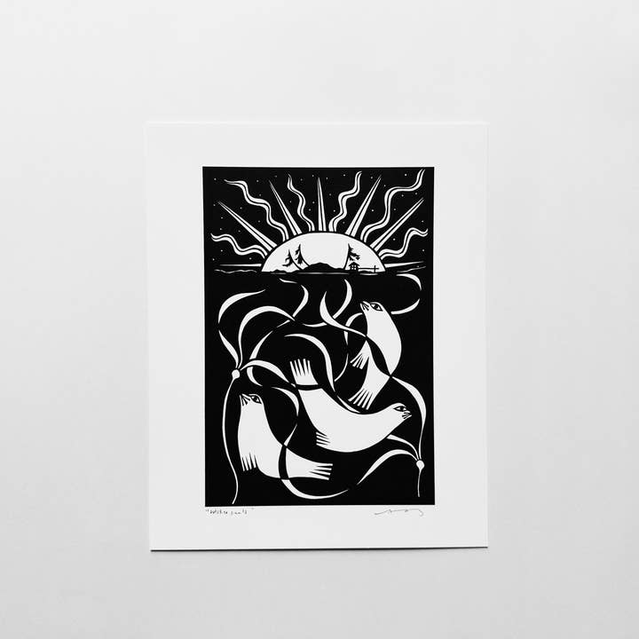 Impression "Solstice Seals" 8x10" pour la vente par Anna Brones