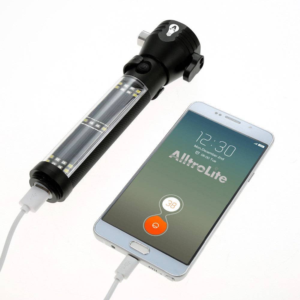 Alltronics (DBA Alltrolite) - Wholesale Handheld Flashlight - Lifesaver 2 - Multi-functional Emergency COB LED Safety Tool Flashlight11