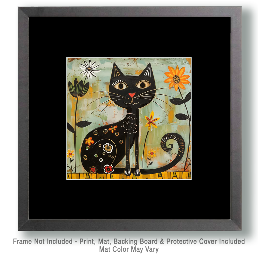 Mowbi - Wholesale Art Print - Folksy Arty Cat Art Print1