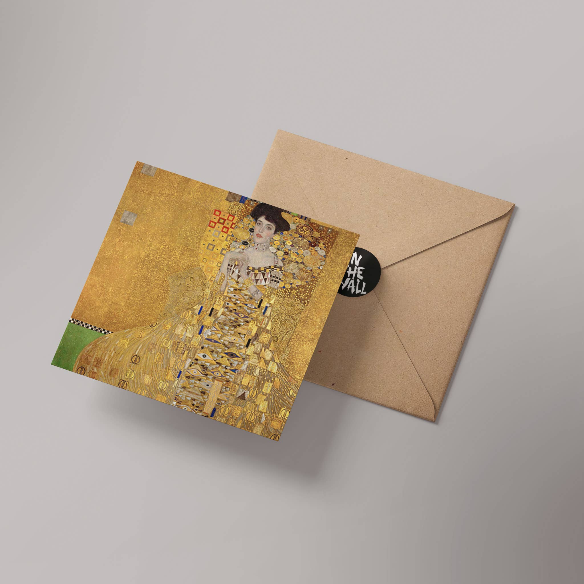On The Wall Art Ltd – wholesale Everyday greeting card – Portrait of Adele Bloch Bauer by Gustav Klimt 14x14cm Greetings Card2