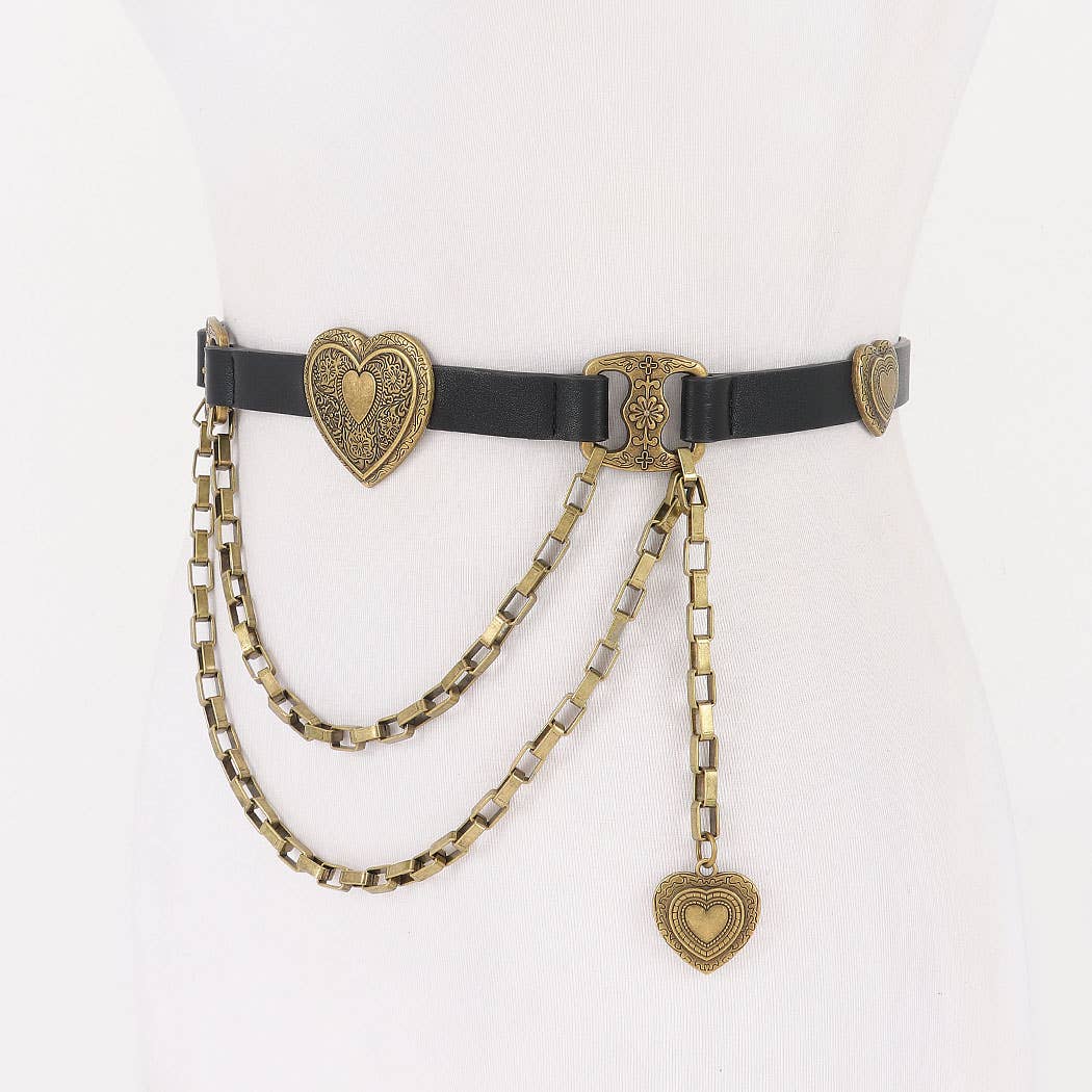 3AM BY H&D ACCESSORIES - Wholesale Belt - Women's - Faux Leather Multi Metal Belt1