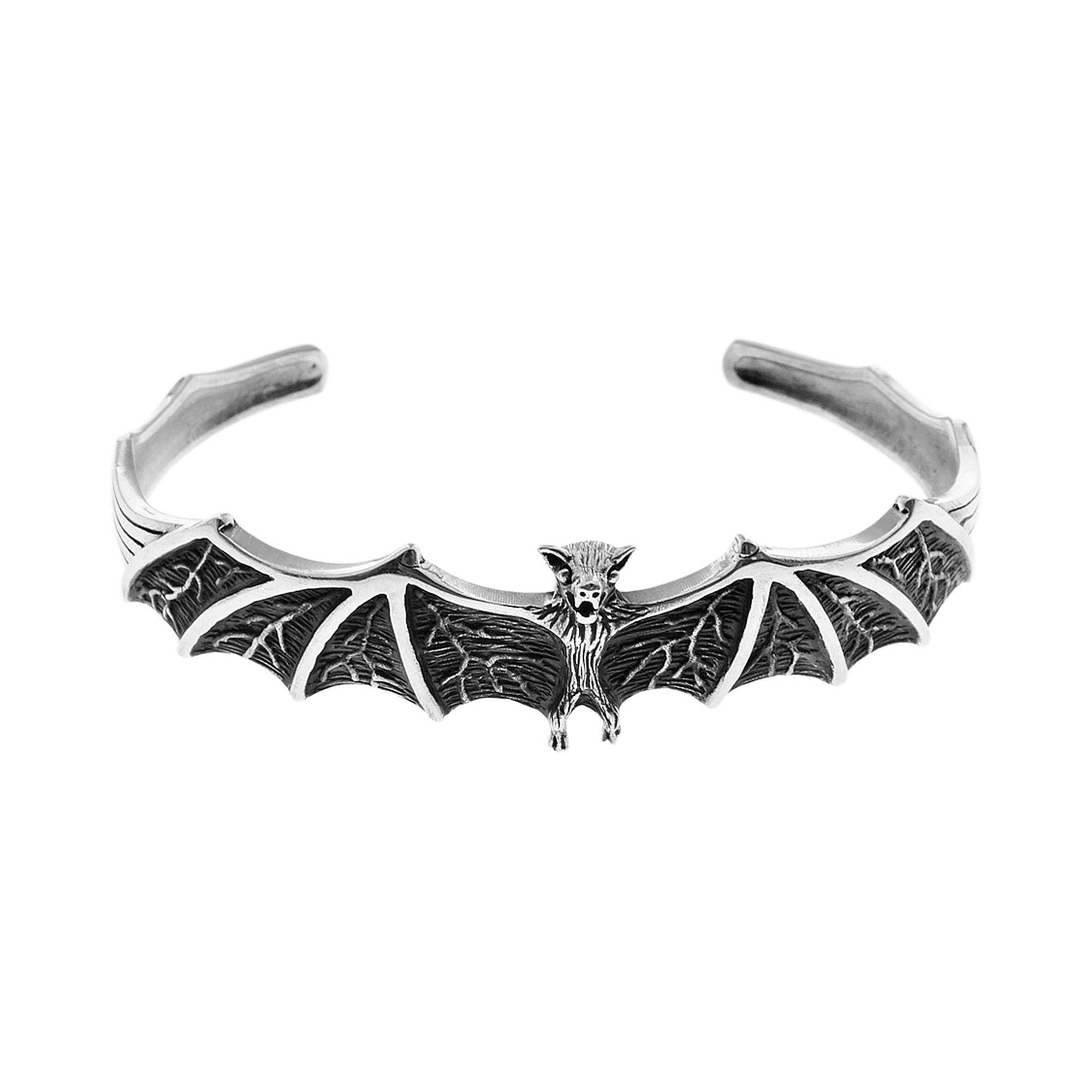 Kali Ma Designs - Sterling Silver Jewellery – wholesale Cuff bracelet – Harley oxidised bat bangle1