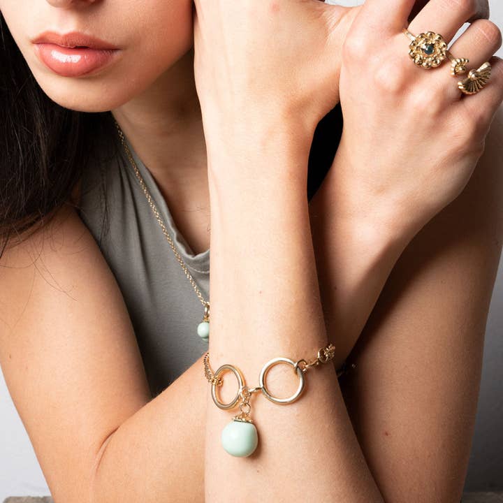 École d' Anaïs - Venta al por mayor Pulseras de abalorios/colgantes - Brazalete Ciclamen3