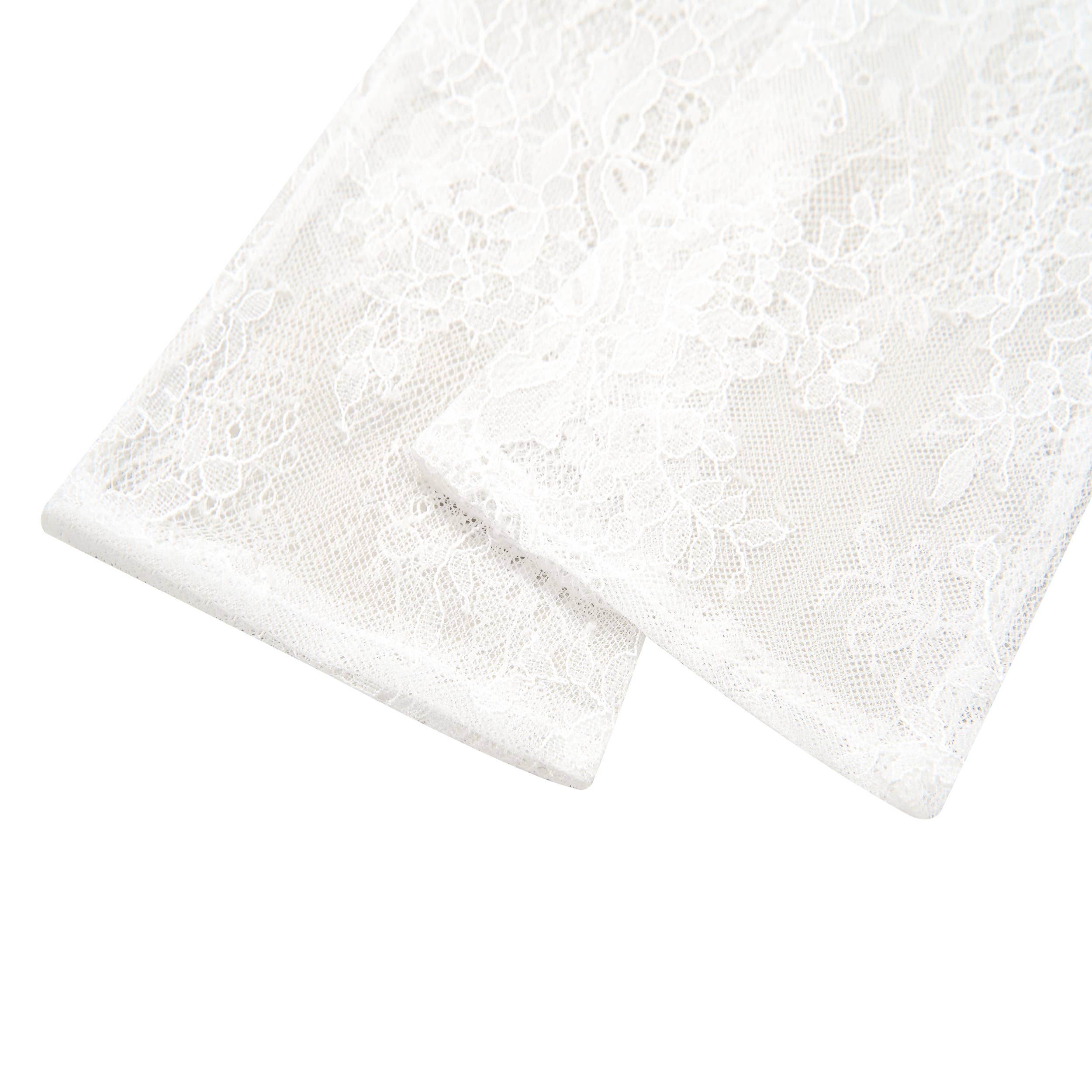 Floris Linens - Venta al por mayor Guantes - Mujer - Guantes de novia largos de encaje completo de tul.3