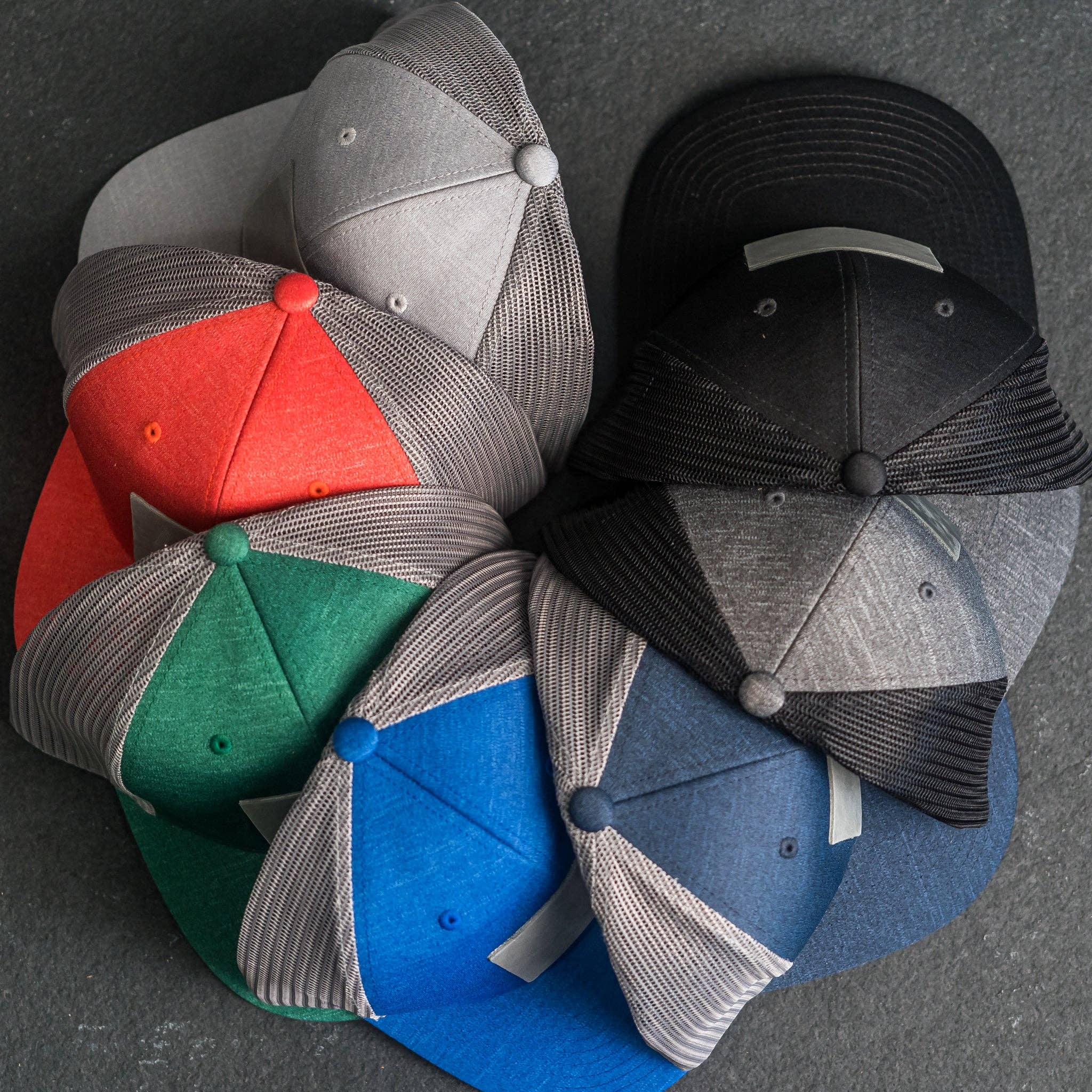 Ox & Pine - Wholesale Trucker Hat - Unisex - Leather Patch Performance Style Trucker Hat - California Flag Stamp1