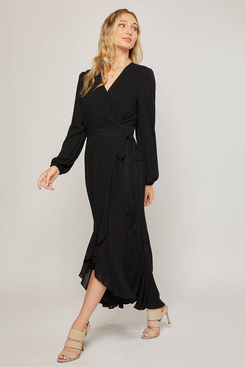 Bluivy – wholesale Dress – Women's – RUFFLE HEM MAXI WRAP DRESS45