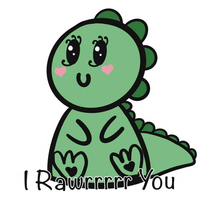 Autocollant Holographique Je Rawrrrrr Vous pour la vente par Misty Anthony Designs