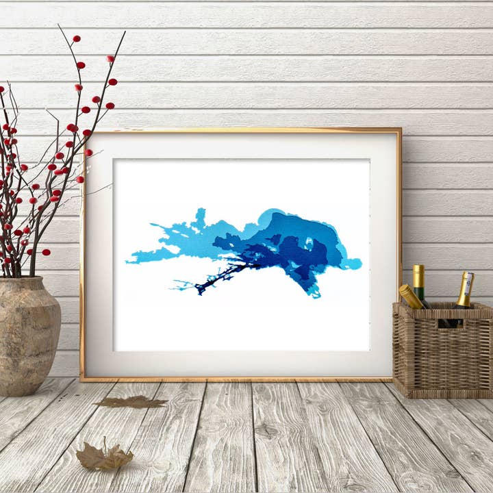 Carte bathymétrique papier du lac Nipissing pour la vente par Cardtography