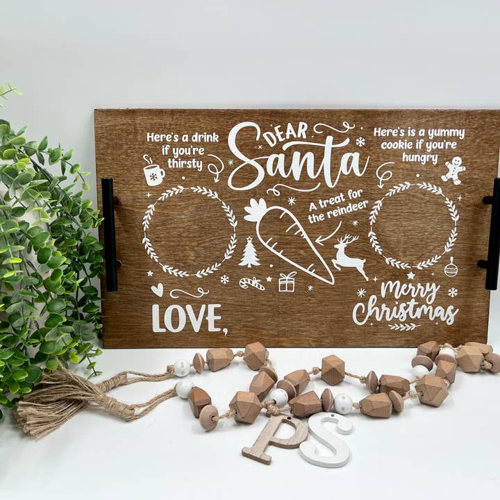 Dear Santa - Wood Tray for wholesale by Plain&Simple Decor