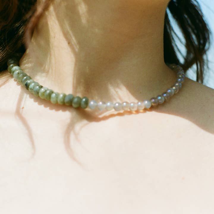 Angels Choker - Agate & Labradorite Necklace for wholesale by UR JEWLZZ