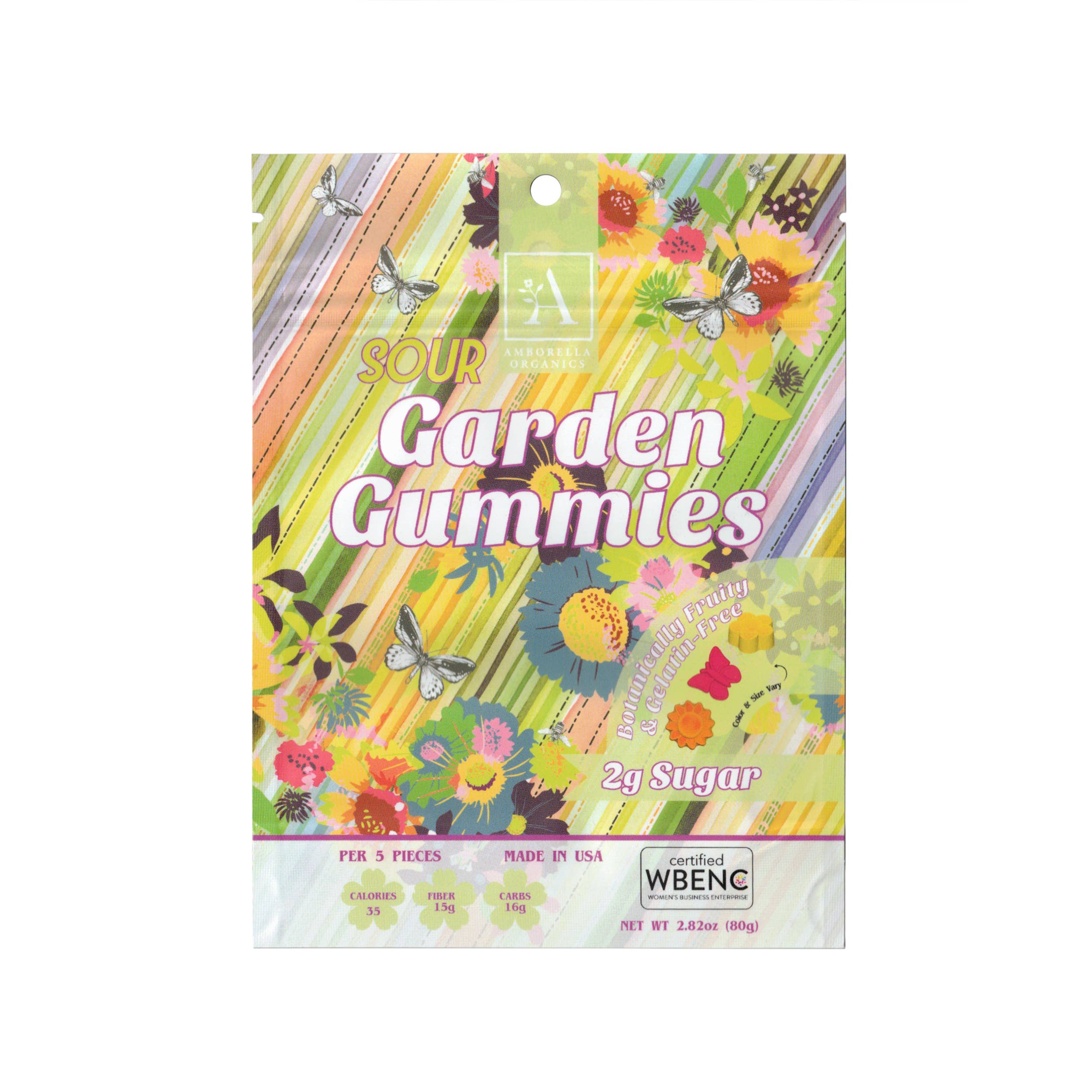 Amborella Organics - Wholesale Gummy - Garden Gummies: Sour (2g Sugar, Vegan) 1