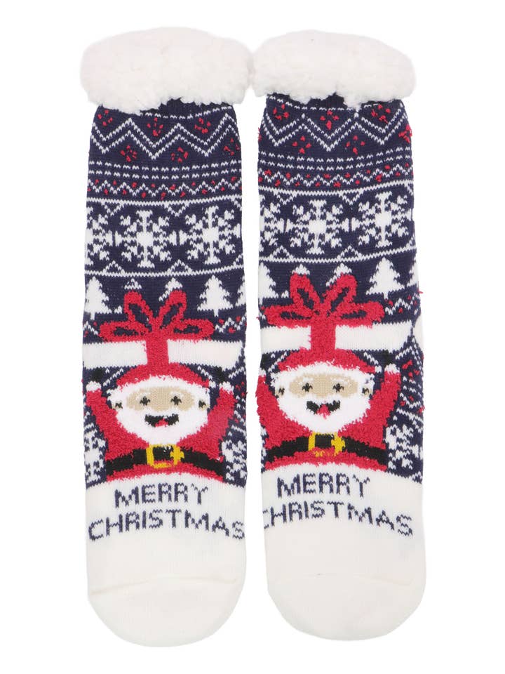 ASSORTED Christmas Thick Fleece Non-slip Lounge Socks for wholesale on Faire2