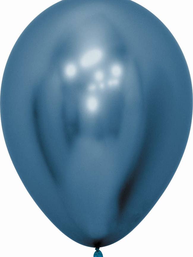 Pack of 50 blue chrome latex balloons R12 HQ for wholesale by Mis Globos