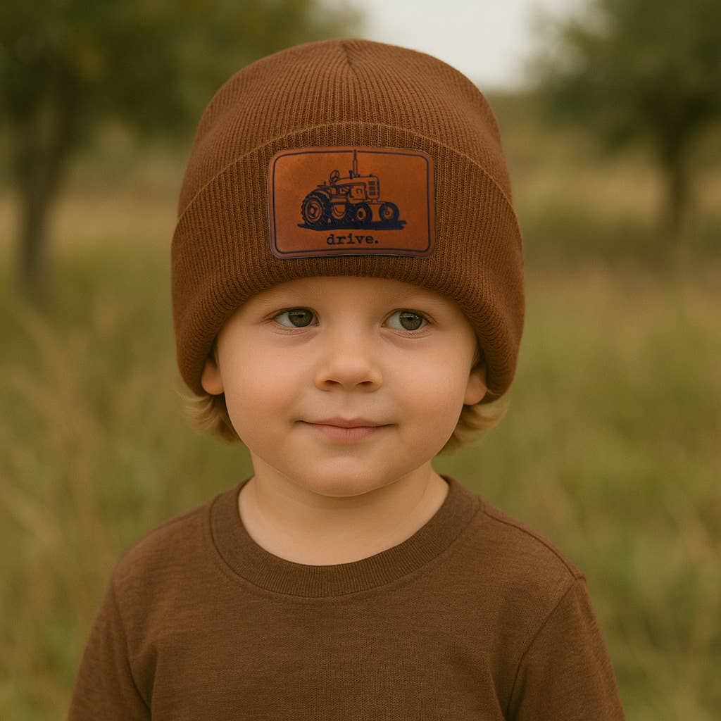 Barefoot Baby - Wholesale Beanie - Kids - Drive Farm Tractor Kid Beanie Toboggan Winter Hat | 4 Colors6